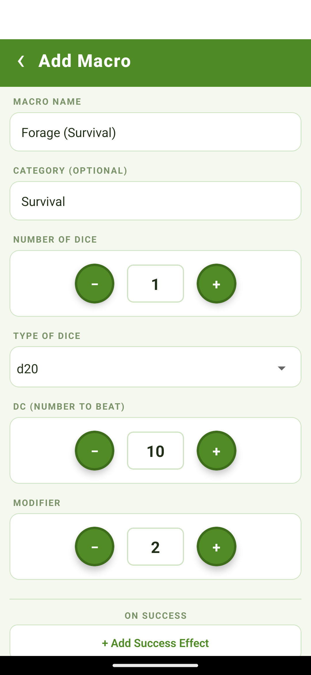 Building a macro with a DC check and success/fail effects
